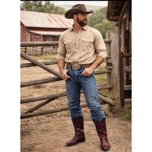 VTG Dan Post Cowboy Boots Men 11EW Leather Western Rodeo Americana Burgundy Red